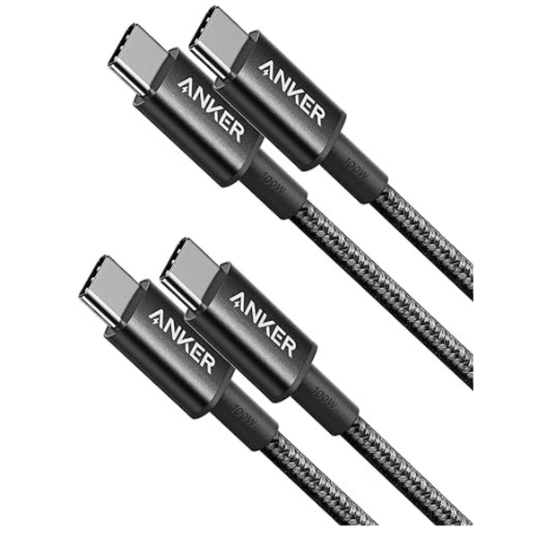 2-Pack Anker 3.3ft USB-C To USB-C Fast Charging Cable