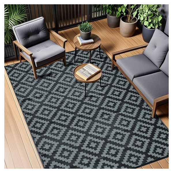 5 Feet x 8 Feet FcyLd Geometric Waterproof Plastic Rugs