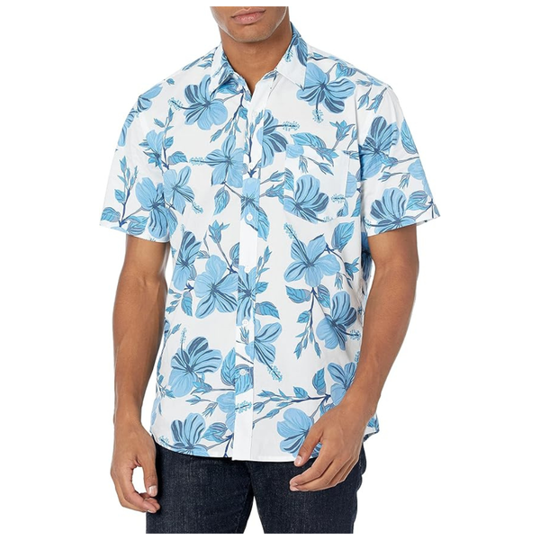 Amazon Essentials Men's Regular-Fit Short-Sleeve Print Shirt
