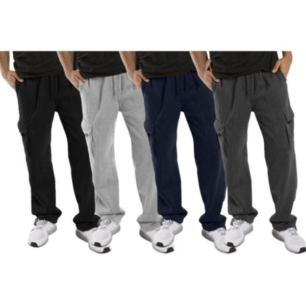 3-Pack Men's Heavyweight Fleece Cargo Sweatpants (Various)