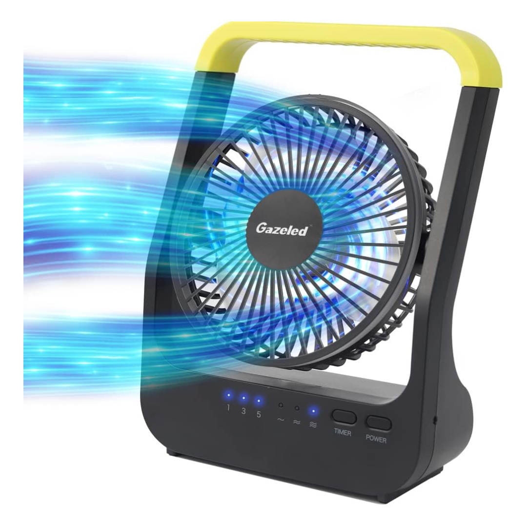 Gazeled F15 5" Battery Powered Portable D-Cell Desk Fan