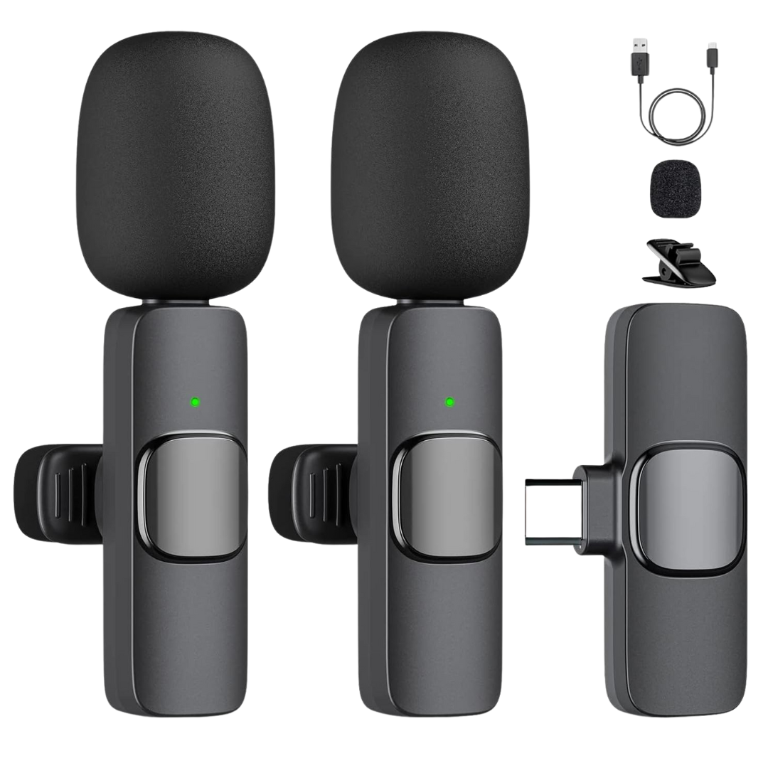 2-Pack Professional Plug-Play Clip On Lapel Wireless Lavalier Microphones