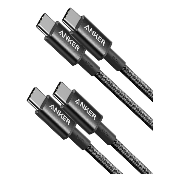 2-Pack 3.3ft Anker 100W USB-C To USB-C Fast Charging Cable