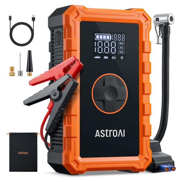 AstroAI S8 Air 1500A Jump Starter & 150PSI Air Compressor (Orange)