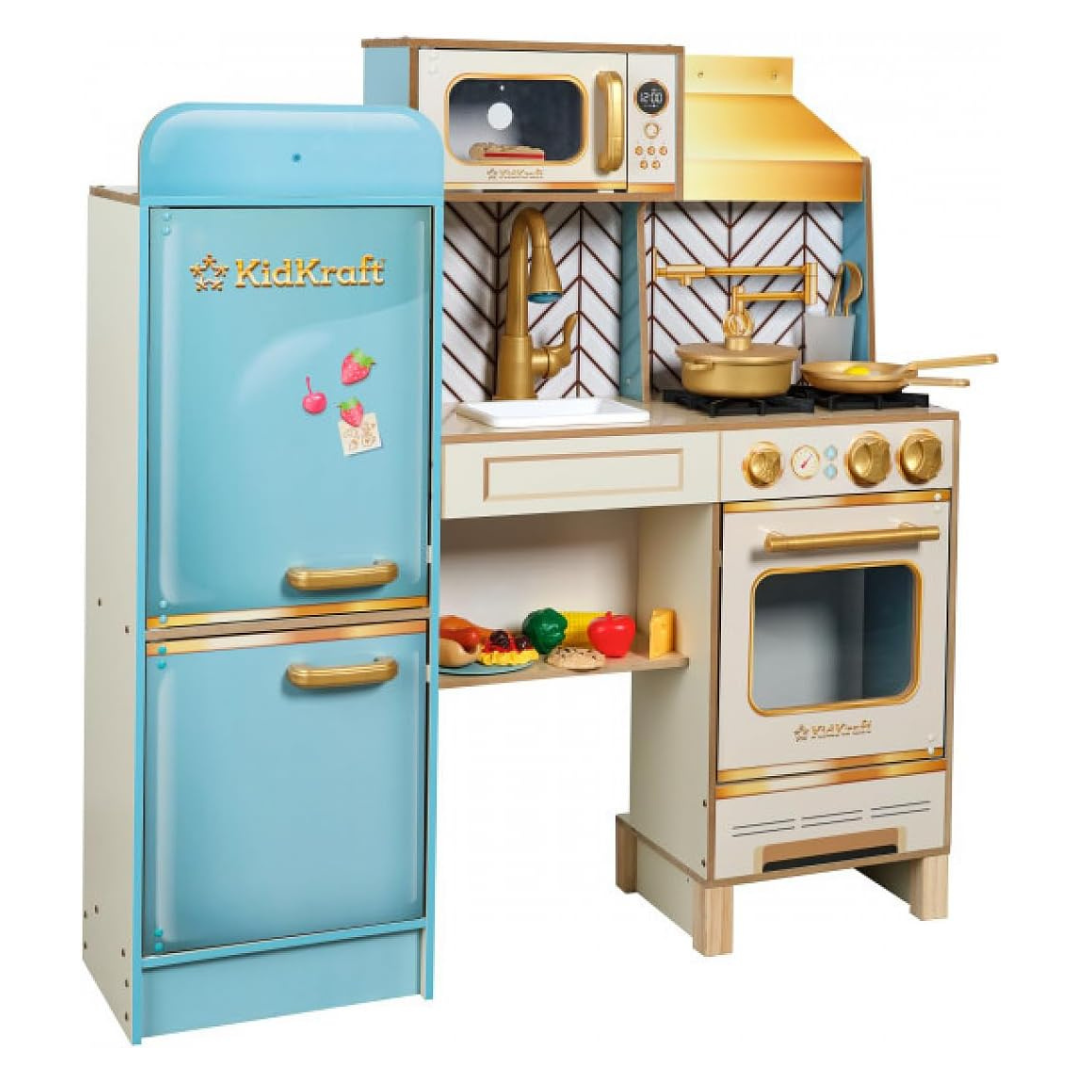 KidKraft Retro Cool Wooden Kitchen Play Set W/ 20 Accessories