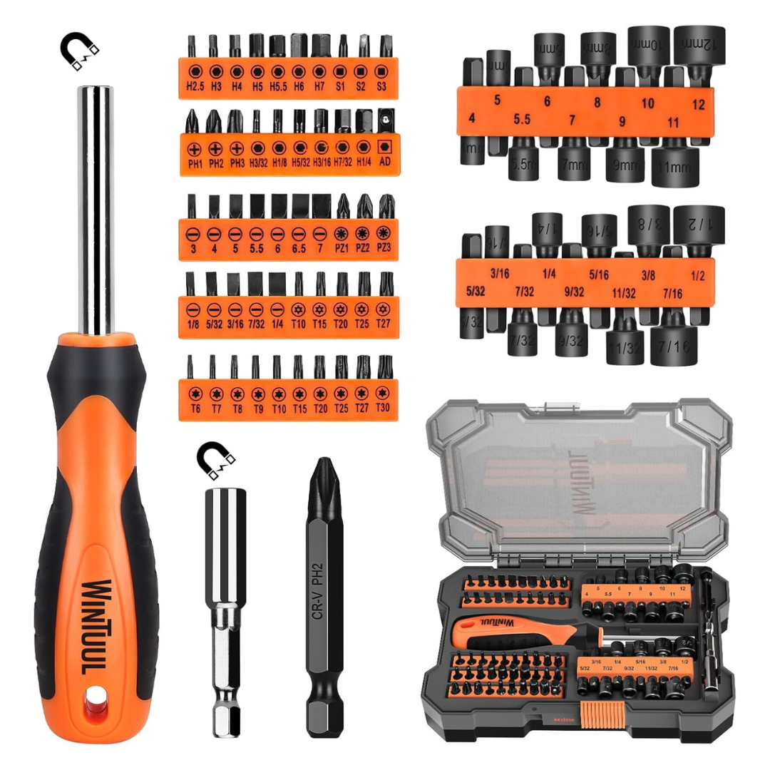 73-in-1 S2 Steel Screwdriver Bit Set With Nut Drivers