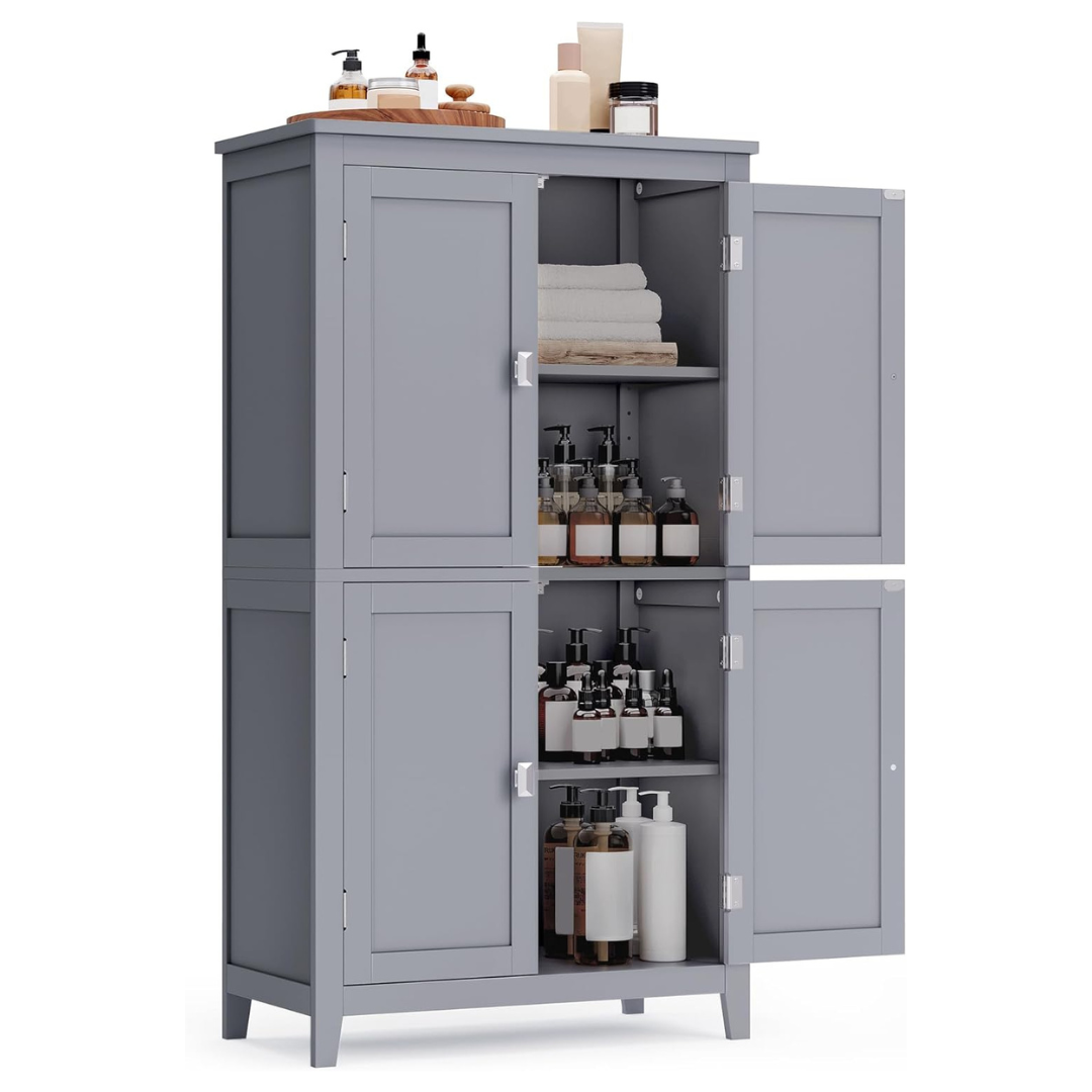 Freestanding Floor Storage Cabinet With 4 Doors