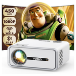 450 ANSI 1080P FHD Portable Home Movie Projector W/ WiFi & Bluetooth