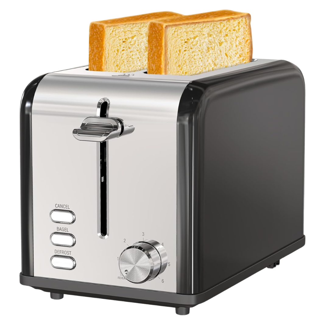 Simple Deluxe 2-Slice Toaster With 3-Function & 6-Browning Setting