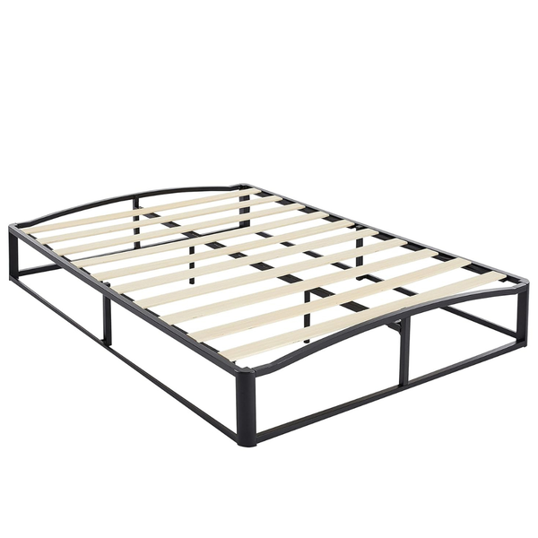 Amazon Basics Metal Platform Bed Frame With Wood Slat Support, 10 Inches High, Queen