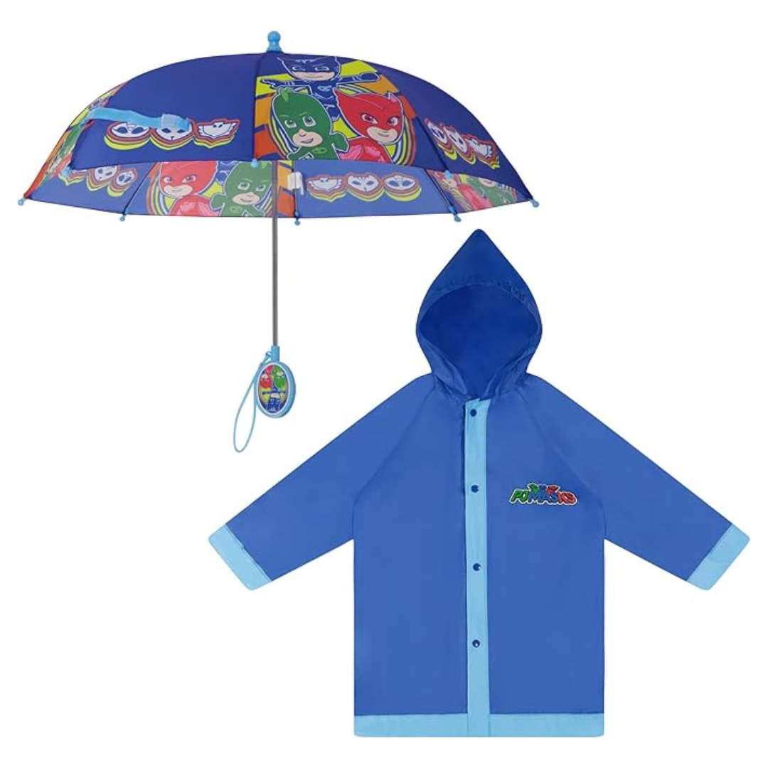 Hasbro Boys Pj Masks Umbrella And Poncho Raincoat Set