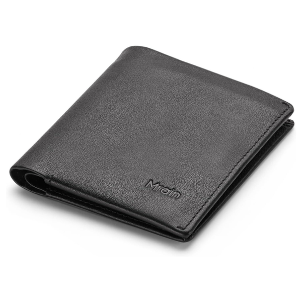 RFID Blocking Bifold Coin Pocket Genuine Leather Wallet (2 Colors)