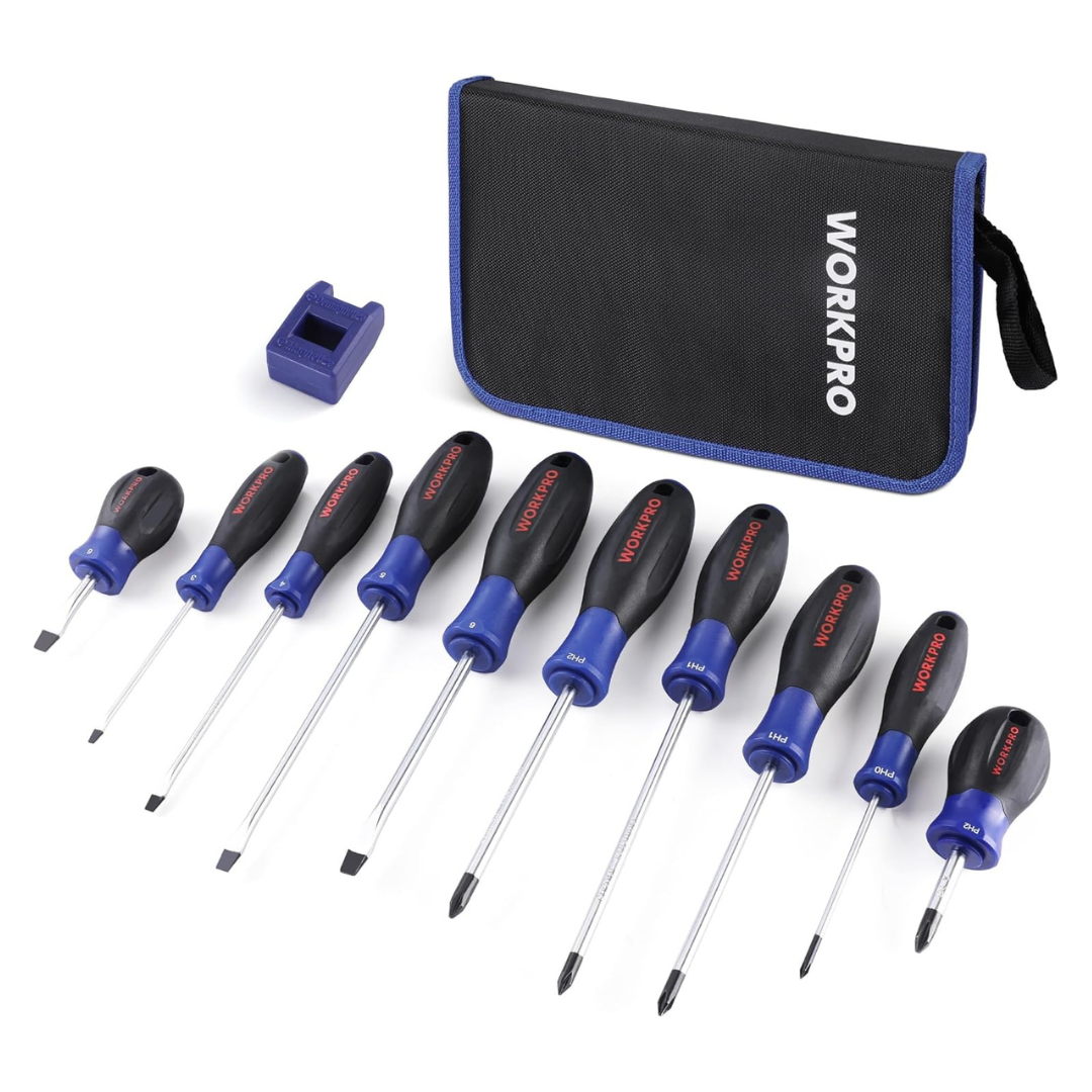 10-Piece Workpro Magnetic Screwdriver Set With Pouch