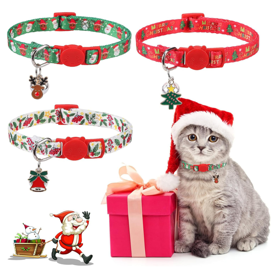 3-Pack Breakaway Soft Adjustable Cat Collar With Bells