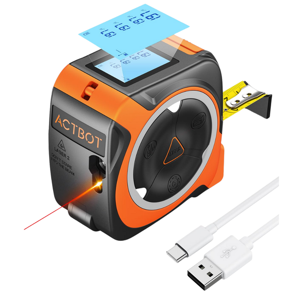 16ft Actbot AS-A6 2-in-1 Digital Laser Tape Measure