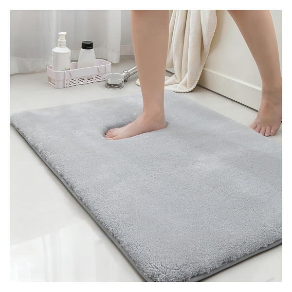 17" x 24" Non-Slip Faux Fur Memory Foam Bath Mat