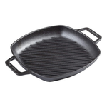 10″ Victoria Cast Iron Square Grill Pan With Double Loop Handles