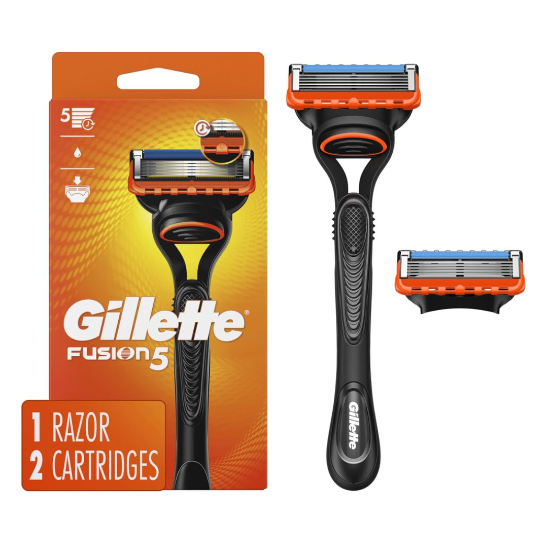 Gillette Fusion5 Men's Razor Handle W/ 2 Blade Refills