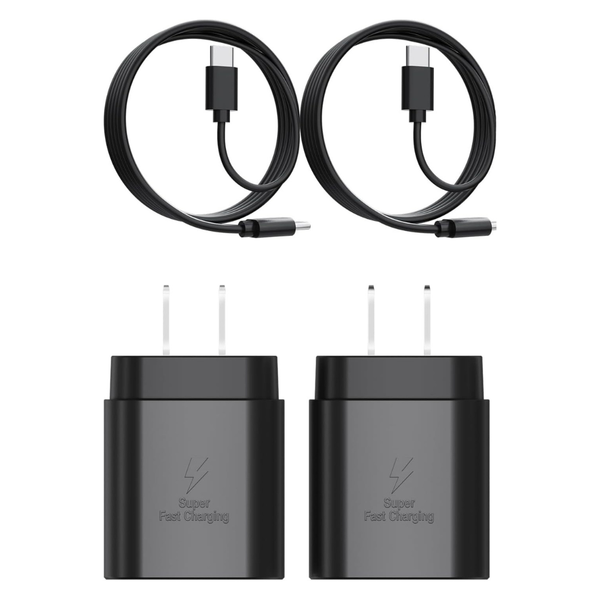 2-Pack 25W Type C Fast Charging Block With Cables