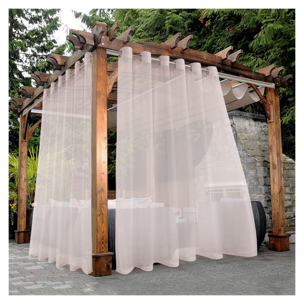 100" x 84" 2 Panels Waterproof Wide Grommet Sheer Curtains