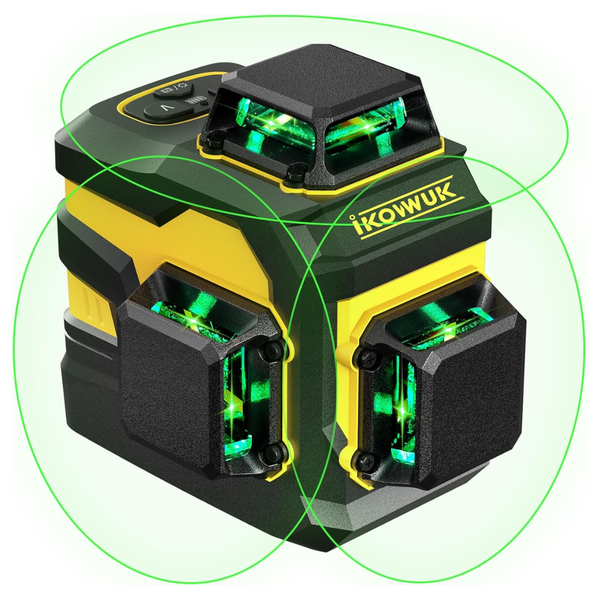 Ikovwuk 3x360º 12-Line Self-Leveling 3D Cross Line Laser Level