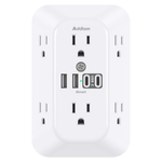6-Outlet Surge Protector Outlet Extender W/ 4 USB Ports (2x USB-C)