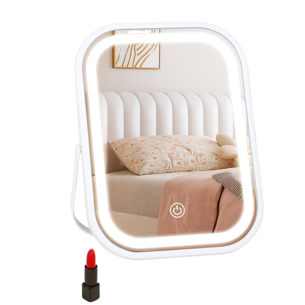 8" x 6" Folding Vanity Makeup Mirror With Lights