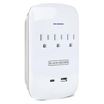 2-Pack Black+Decker 3 Outlets 2 USB Ports Surge Protector