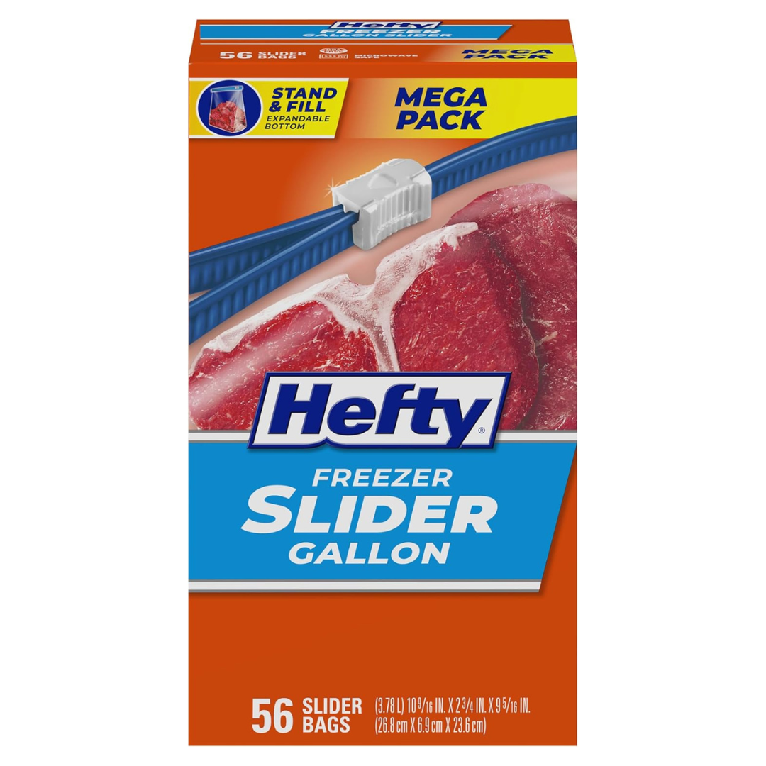 56-Count Hefty Slider Freezer Storage Bags (Gallon Size)
