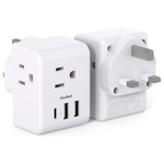 2-Pack One Beat European Type G Power Plug Adapter