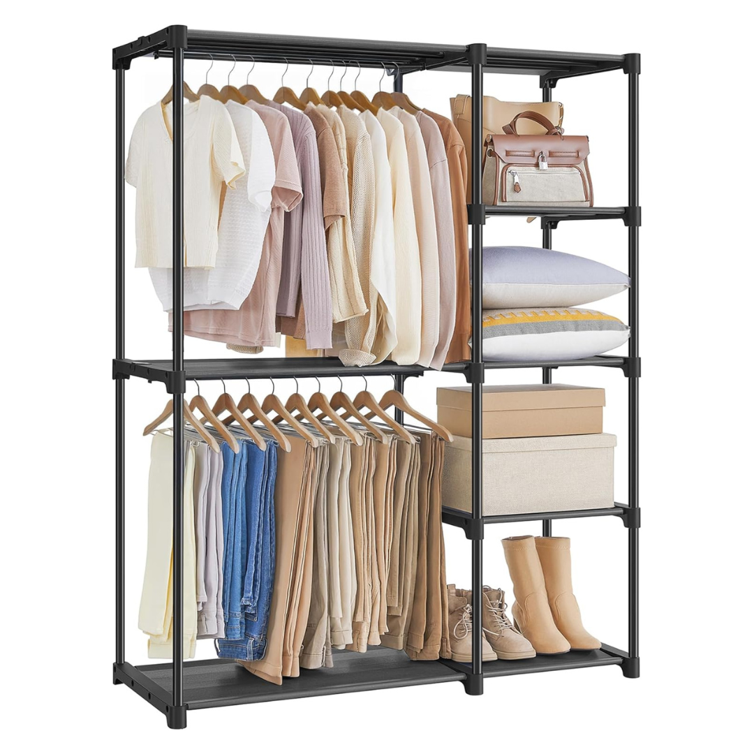 SONGMICS Portable Closet Organizer Rack (44.1" x 16.9" x 65")