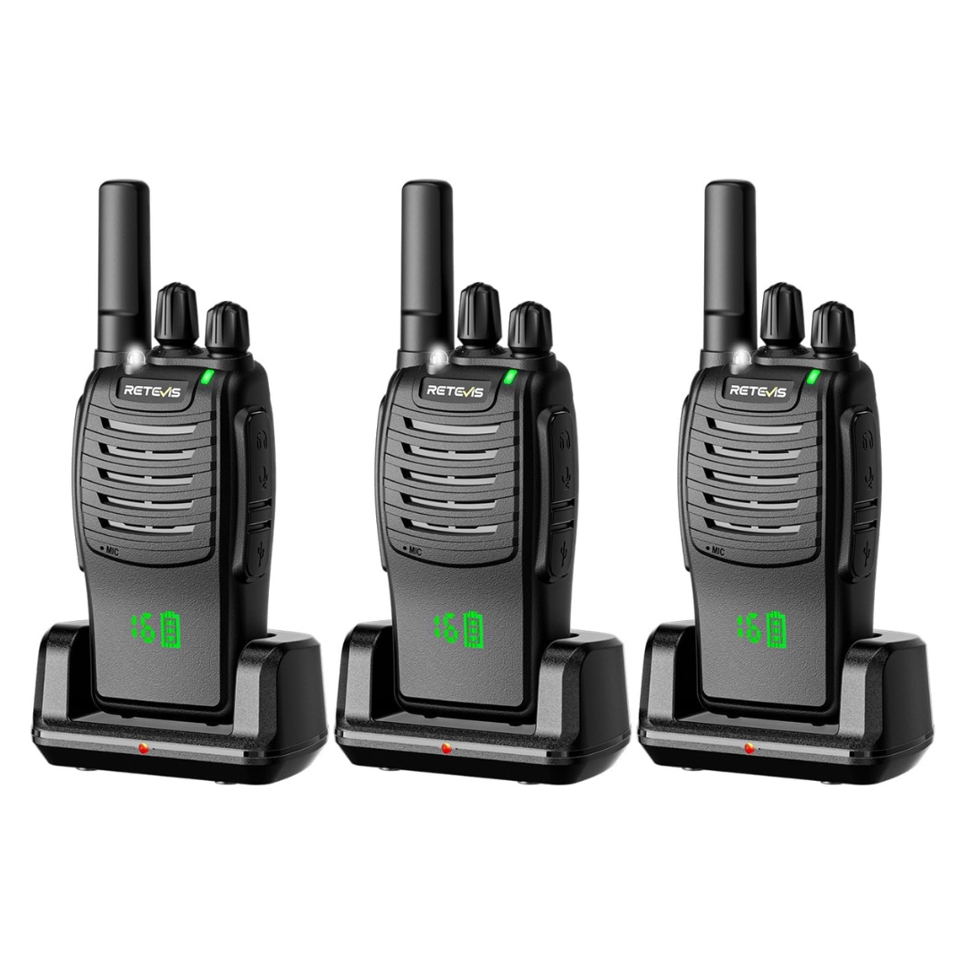3-Pack Retevis H-777H FRS Rechargeable USB-C VOX Walkie Talkies