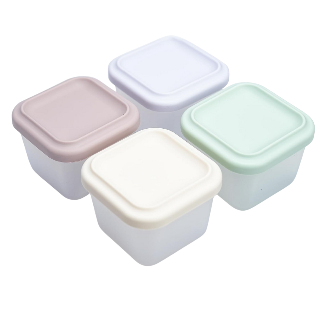 4-Pack 5-Oz Silicone Reusable Food Storage Containers With Lids