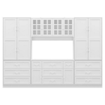 FUFU&GAGA 78.7" Office Storage Cabinet With 13 Shelves And 11 Drawers