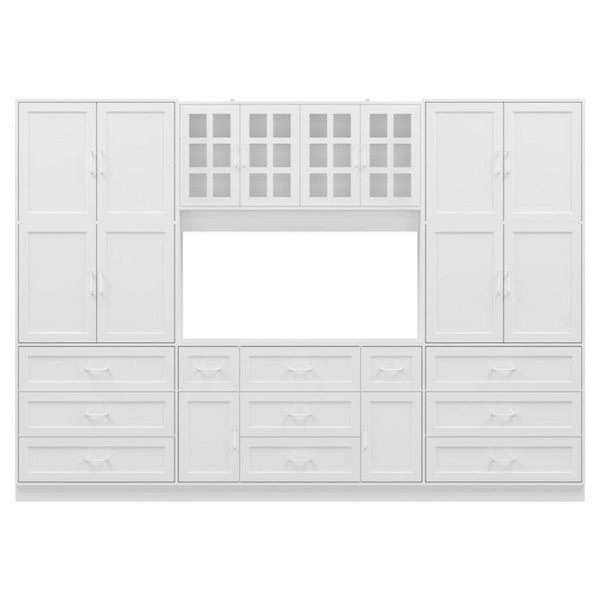FUFU&GAGA 78.7" Office Storage Cabinet With 13 Shelves And 11 Drawers