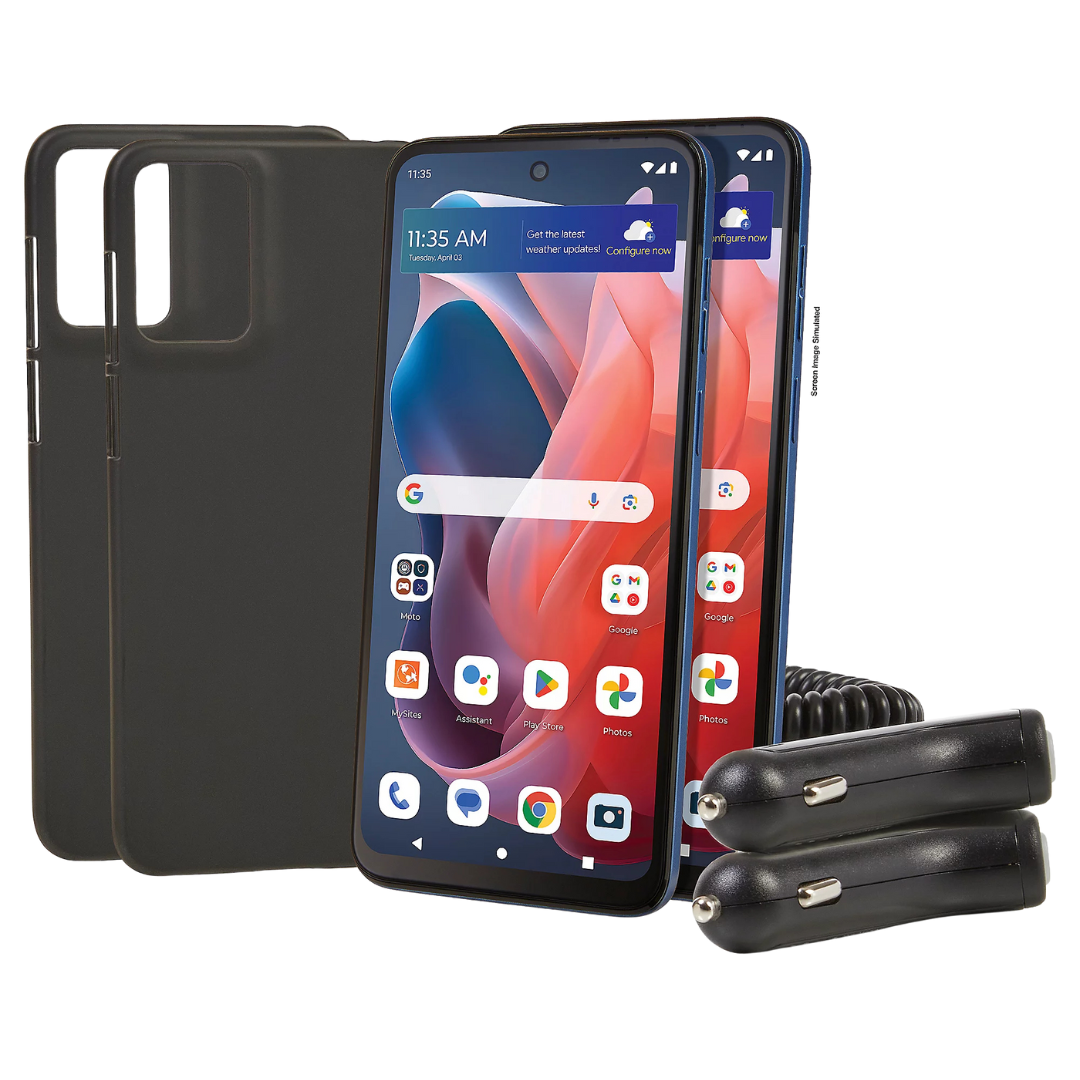2-Pack Tracfone Moto G Play 2024 Smartphone With 1500 Talk/Text/Data & More