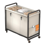60-Gal 3-Section Laundry Sorter Cart With Wheels And Removable Bag