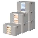 6-Pack 90L Clothes Organizers Zipper Storage Bags With Lids