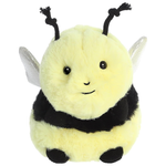 5"Aurora Round Rolly Pet Bee Happy Stuffed Animal Toy