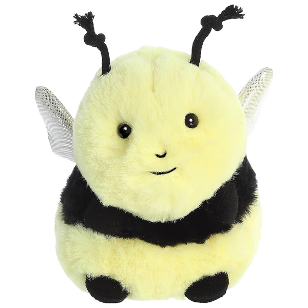 5"Aurora Round Rolly Pet Bee Happy Stuffed Animal Toy