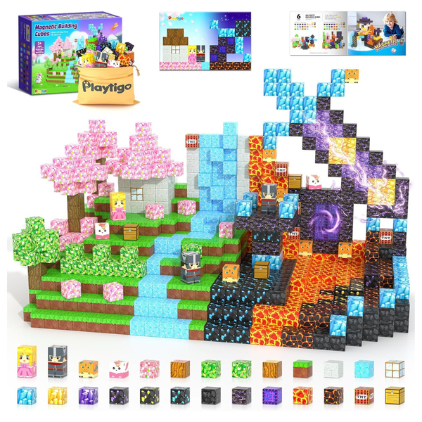 154-Piece Build Mine Magnet World Stacking Cube Toys