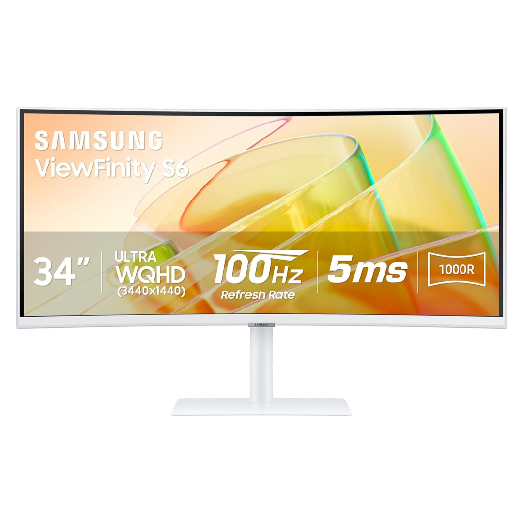 Samsung ViewFinity 34" Curved Ultrawide 1440p HDR 100Hz 5ms VA FreeSync Monitor