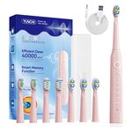 IPX7 Waterproof Rechargeable Electric Toothbrush W/ 8 Brush Heads