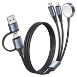 3-in-2 4ft Nylon Braided USB C Multi Charging Cable (Various)
