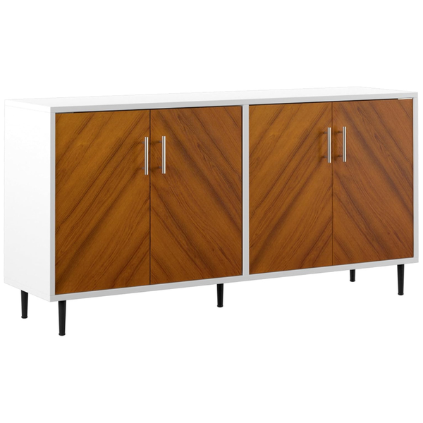 58" Walker Edison Fehr Modern 4 Door Bookmatch Buffet