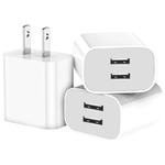 3 Pack Dual Port USB Wall Charger