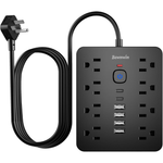 8-Outlet Surge Protector Power Strip w/ 6 USB Ports & 6FT Extension Cord