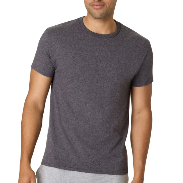 4-Pack Hanes Men's Essentials Short Sleeve T-shirt (Charcoal Heather)