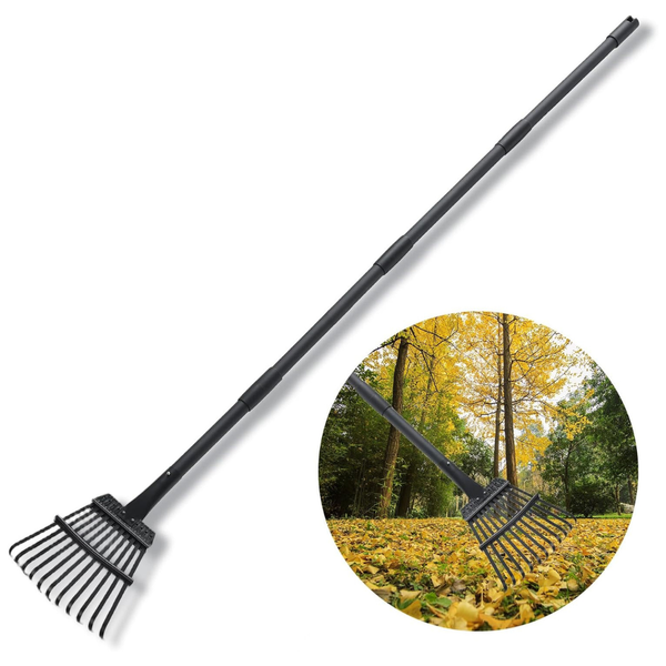 63 Inch Adjustable Heavy Duty Garden Leaf Rakes