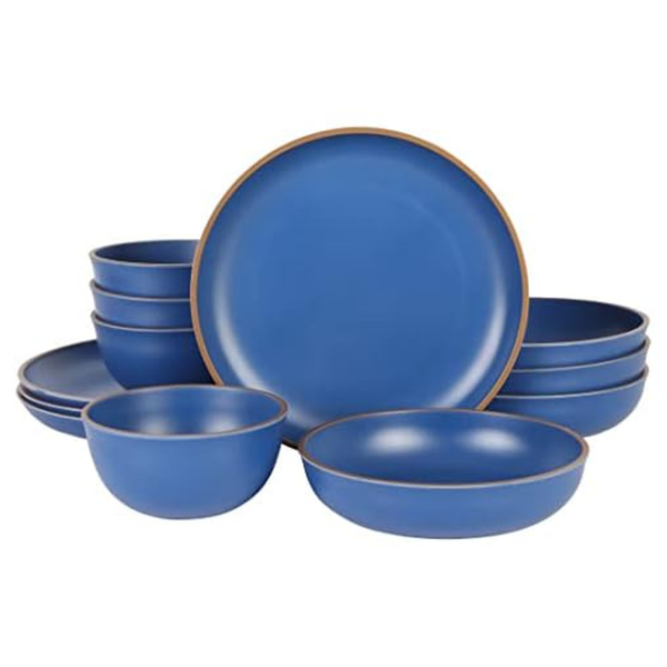 12-Piece Gibson Home Double Bowl Dinnerware Set